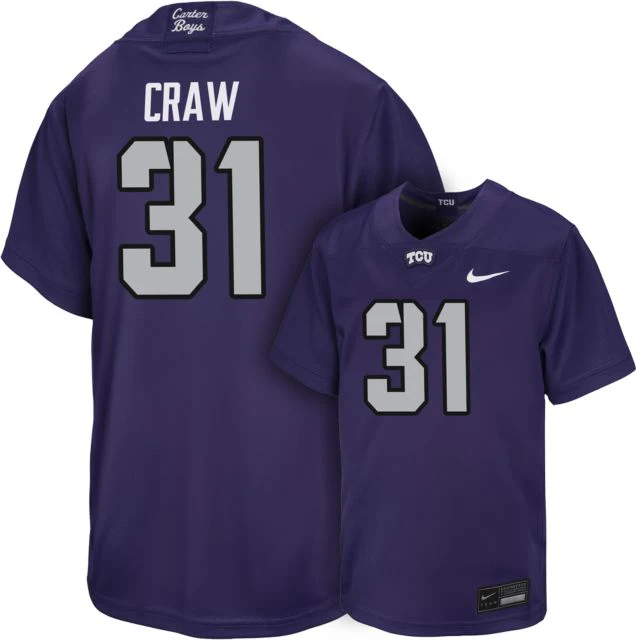 TCU Football Youth Replica Jersey #31 E CRAW