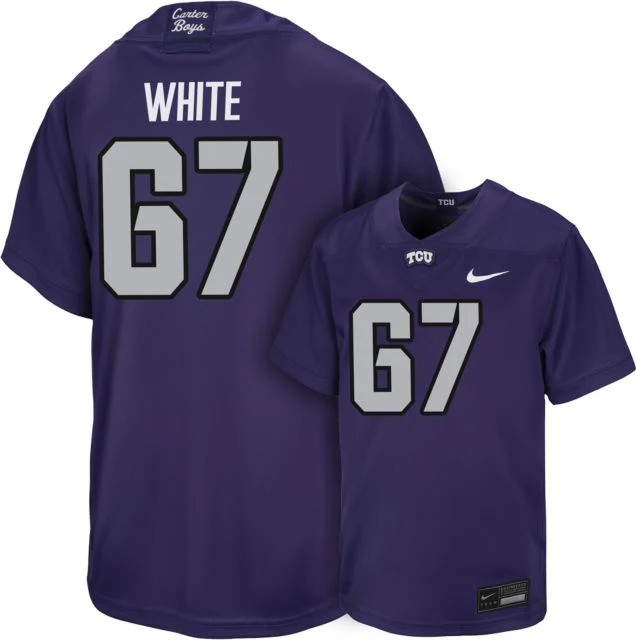 TCU Football Youth Replica Jersey #67 H WHITE