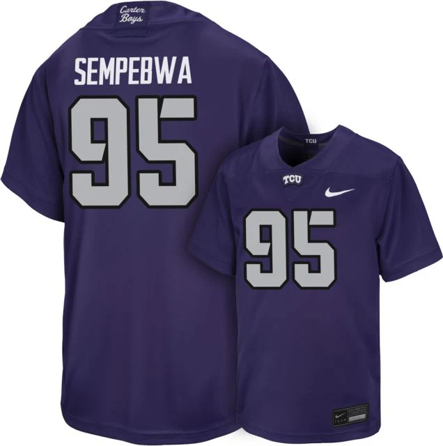 TCU Football Youth Replica Jersey #95 C SEMPEBWA