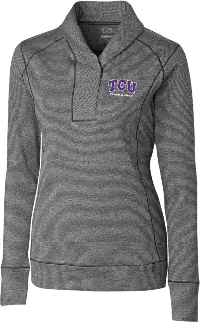 TCU Ladies Cutter and Buck Shoreline 1/2 Zip Track and Field - ONLINE ONLY