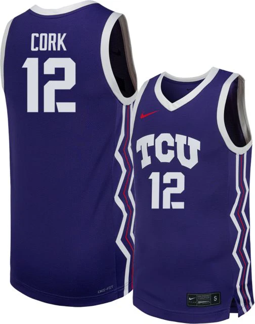 TCU Men's Basketball Replica Jersey #12 Xavier Cork - Image 2