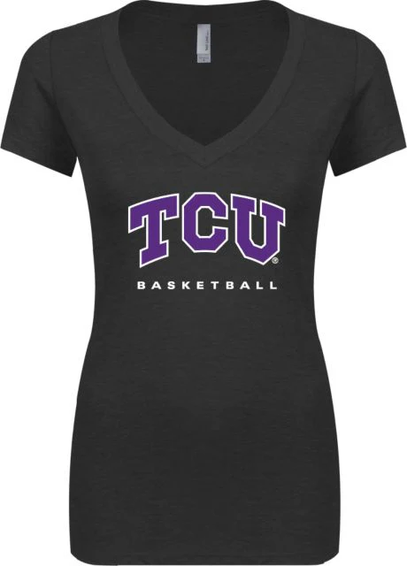 TCU Next Level Ladies Vintage Tri Blend V Neck Tee Basketball - ONLINE ONLY