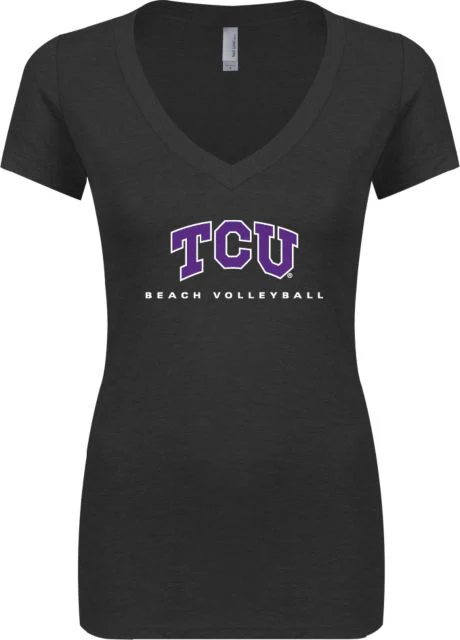 TCU Next Level Ladies Vintage Tri Blend V Neck Tee Beach Volleyball - ONLINE ONLY