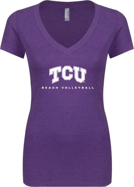 TCU Next Level Ladies Vintage Tri Blend V Neck Tee Beach Volleyball - ONLINE ONLY - Image 2