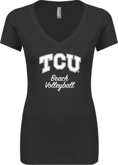 TCU Next Level Ladies Vintage Tri Blend V Neck Tee Beach Volleyball Script - ONLINE ONLY