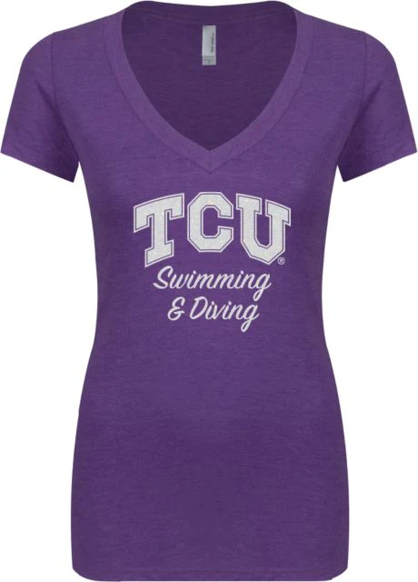 TCU Next Level Ladies Vintage Tri Blend V Neck Tee C Soft Glitter - ONLINE ONLY
