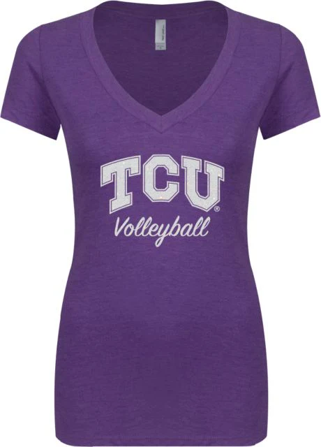 TCU Next Level Ladies Vintage Tri Blend V Neck Tee C Soft Glitter - ONLINE ONLY