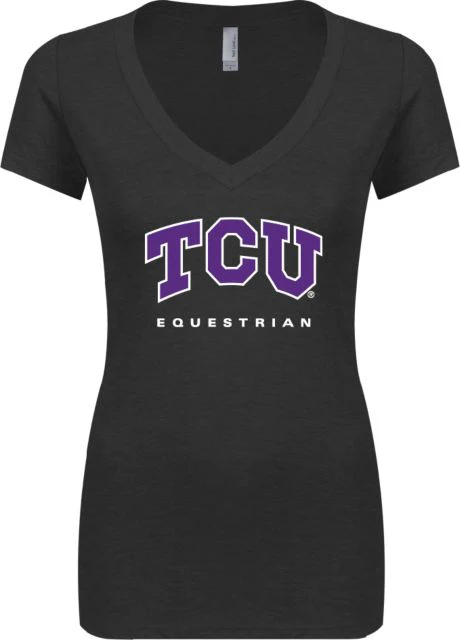 TCU Next Level Ladies Vintage Tri Blend V Neck Tee Equestiran - ONLINE ONLY