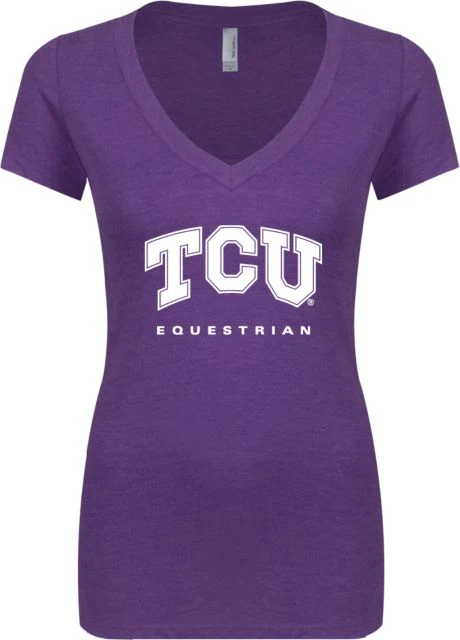 TCU Next Level Ladies Vintage Tri Blend V Neck Tee Equestiran - ONLINE ONLY - Image 2