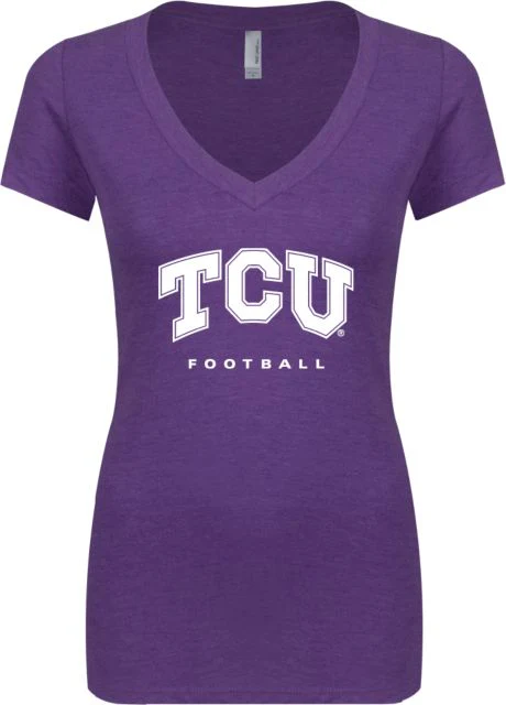 TCU Next Level Ladies Vintage Tri Blend V Neck Tee Football - ONLINE ONLY - Image 2