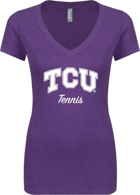 TCU Next Level Ladies Vintage Tri Blend V Neck Tee Soccer Script - ONLINE ONLY