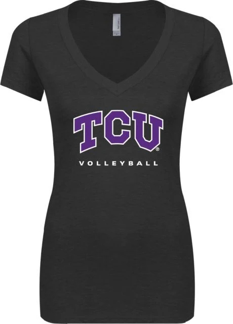 TCU Next Level Ladies Vintage Tri Blend V Neck Tee Volleyball - ONLINE ONLY