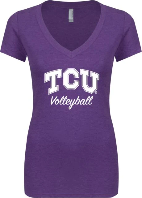 TCU Next Level Ladies Vintage Tri Blend V Neck Tee Volleyball Script - ONLINE ONLY