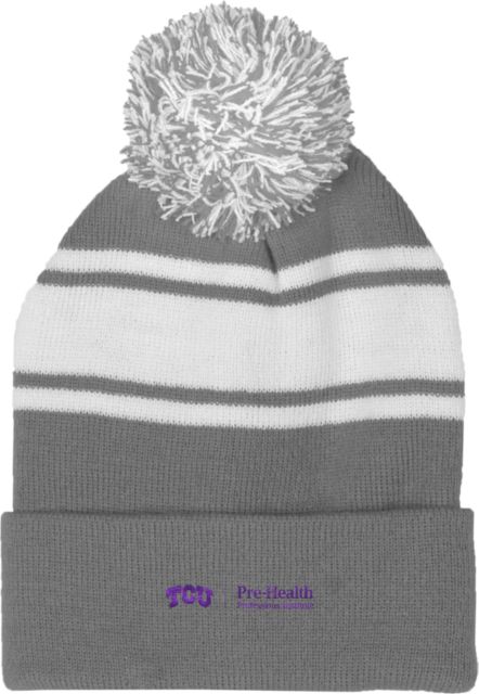TCU Two Tone Knit Pom Beanie w/Cuff TCU Pre Health - ONLINE ONLY