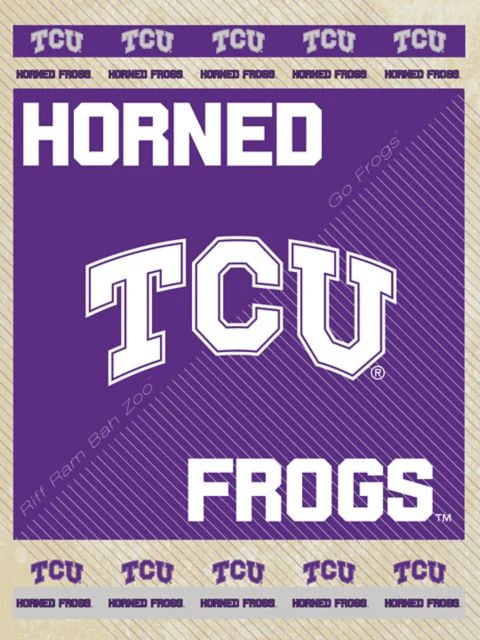 Texas Christian University 15 x 20 LoHorned Frogso Canvas w/Horned Frogs logo - ONLINE ONLY