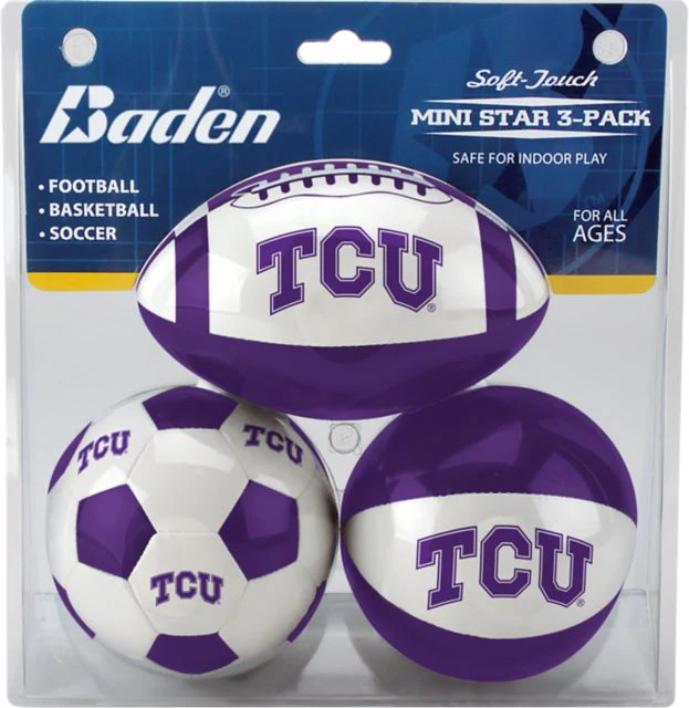 Texas Christian University 4'' Soft Touch Ball - 3-Pack