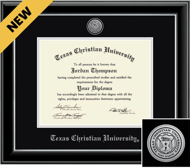 Texas Christian University Engraved Onyx 8.5x11 Diploma Frame