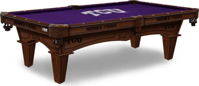Texas Christian University 8' Navajo Tapered Leg Pool Table - ONLINE ONLY