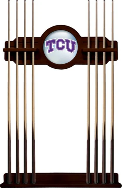 Texas Christian University Cue Rack in English Tudor Finish - ONLINE ONLY
