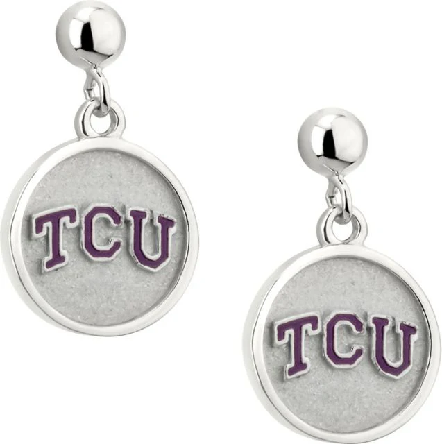 Texas Christian University Enamel Earrings