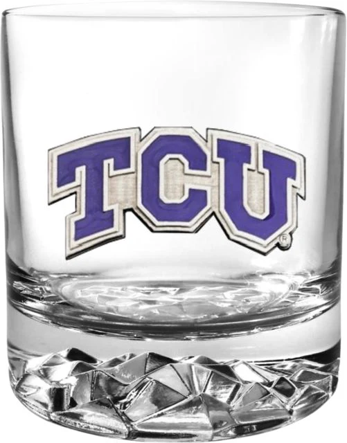 Texas Christian University Round Glass