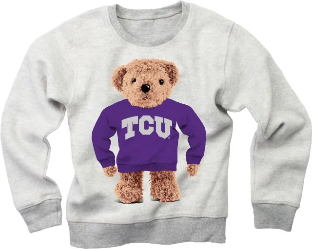 Texas Christian University Toddler Reverse Fleece Teddy Bear Crew