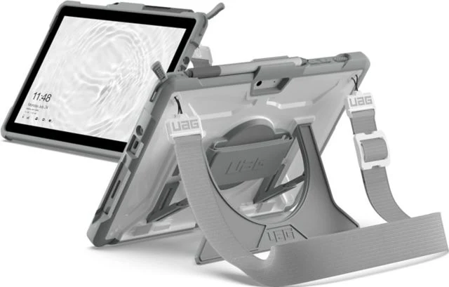 UAG Plasma Healthcare Series Surface Go 2 Case w/ Hand Strap & Shoulder Strap - White/Grey
