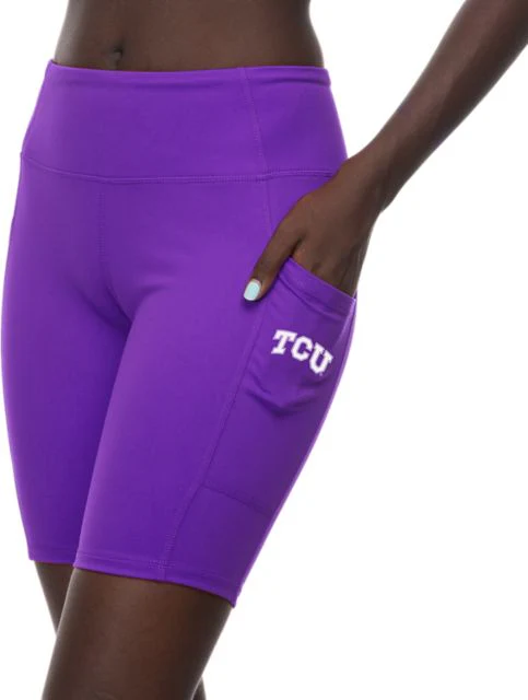Texas Christian University Women's Pocket Bike Shorts - Image 2