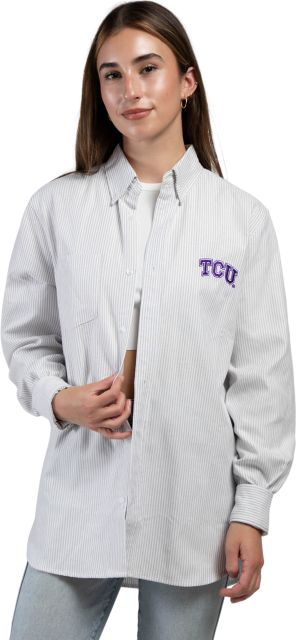 Texas Christian University Women's Striped Button Down