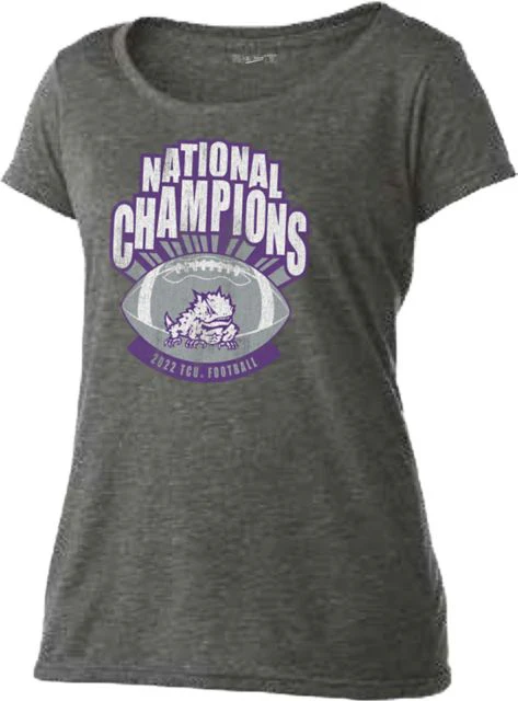 Texas Christian University Football 2022 National Champions Women's Tri-Blend Scoop Neck T-Shirt