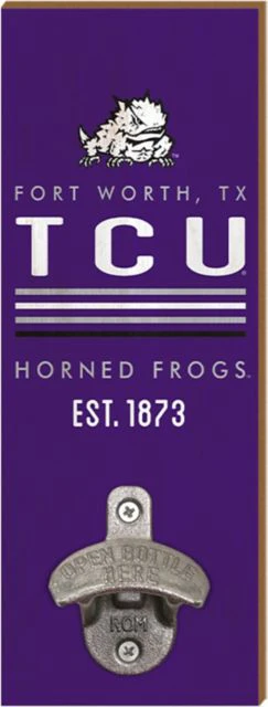 Texas Christian University Wall Mount Bottle Opener 3.5x12 - ONLINE ONLY