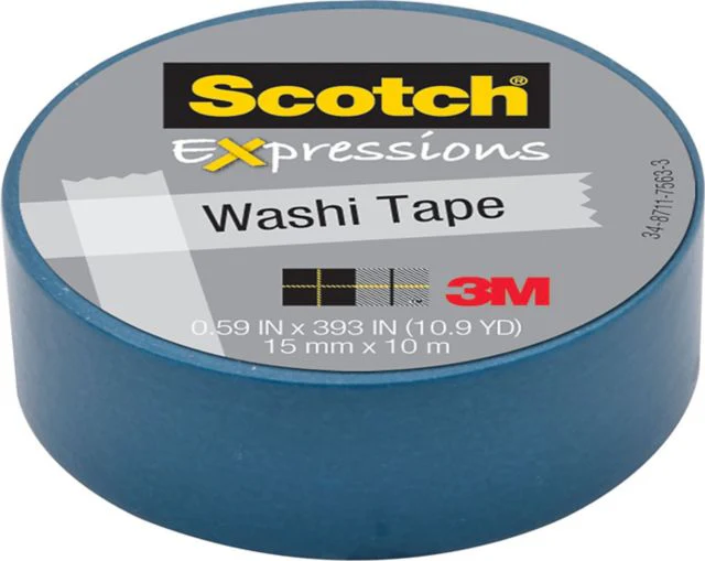WASHI TAPE BLUE .59 INCHES X 393 INCHES