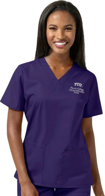 Texas Christian University Harris Nursing Women's Two Pocket Scrub Top - Image 3